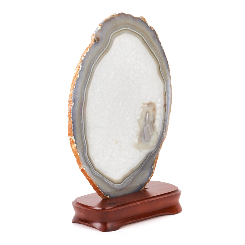 Срез агат серый Ботсвана от 20 см (на подставке)