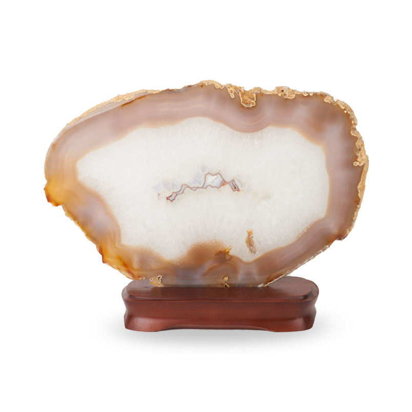 Срез агат серый Ботсвана от 20 см (на подставке)