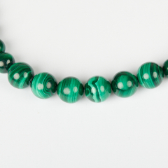 Бусы малахит Конго (сталь хир.) 45 см (+7 см)