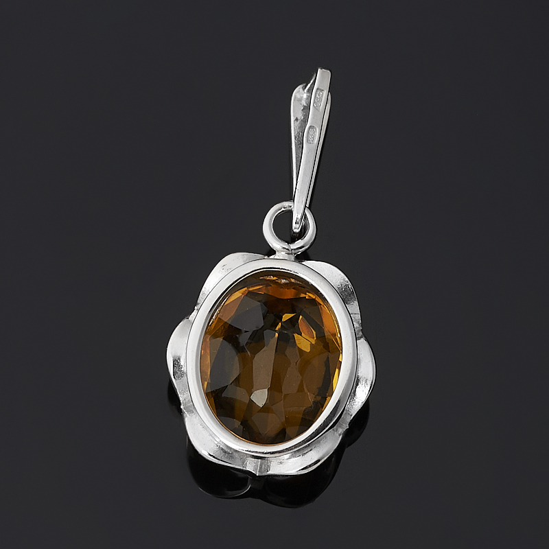 Кулон цитрин Бразилия (серебро 925 пр. родир. бел.) огранка