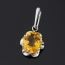 Кулон цитрин Бразилия (серебро 925 пр. родир. бел.) огранка