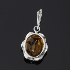 Кулон цитрин Бразилия (серебро 925 пр. родир. бел.) огранка