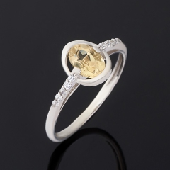 Кольцо цитрин Бразилия (серебро 925 пр. родир. бел.) огранка размер 18