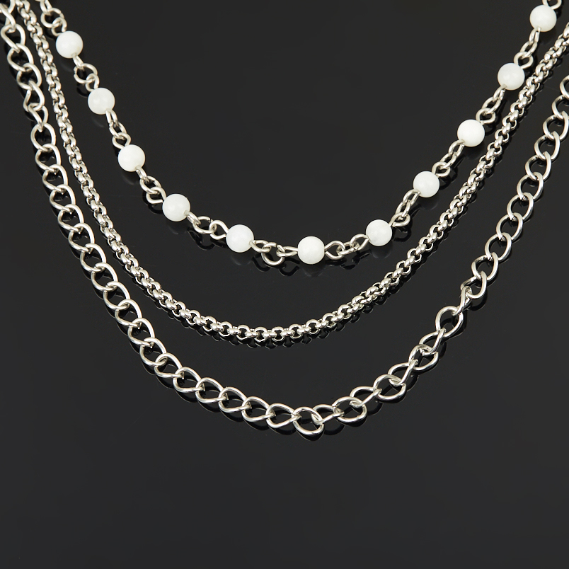 Бусы микс аквамарин, лабрадор, лунный камень (сталь хир.) (цепочка) длинные 82&nbsp;см