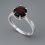 Кольцо гранат альмандин Индия (серебро 925 пр. родир. бел.) огранка размер 18