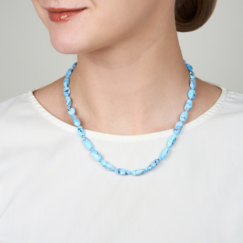 Бусы бирюза Казахстан (биж. сплав) 50 см