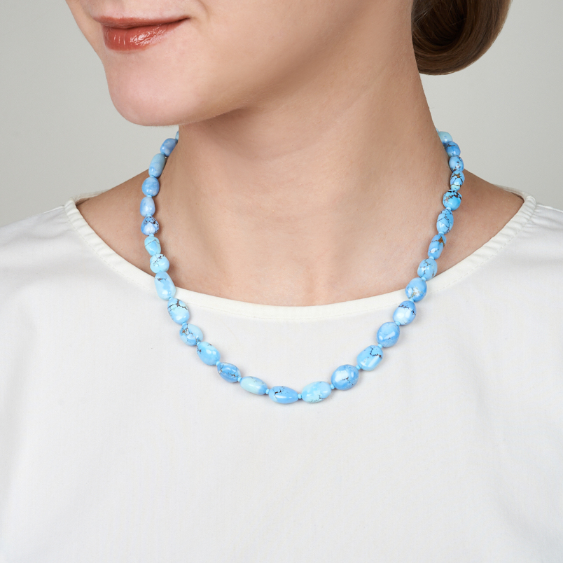 Бусы бирюза Казахстан (биж. сплав) 50 см