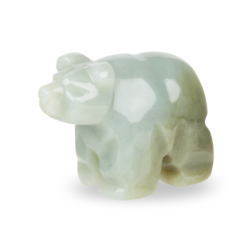 Медведь нефрит белый Россия 8,5 см