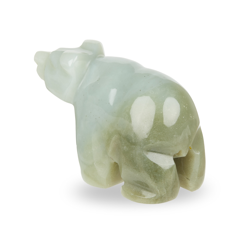 Медведь нефрит белый Россия 8,5 см