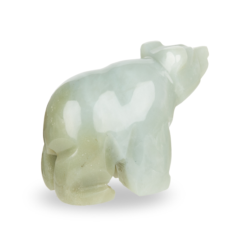 Медведь нефрит белый Россия 8,5 см