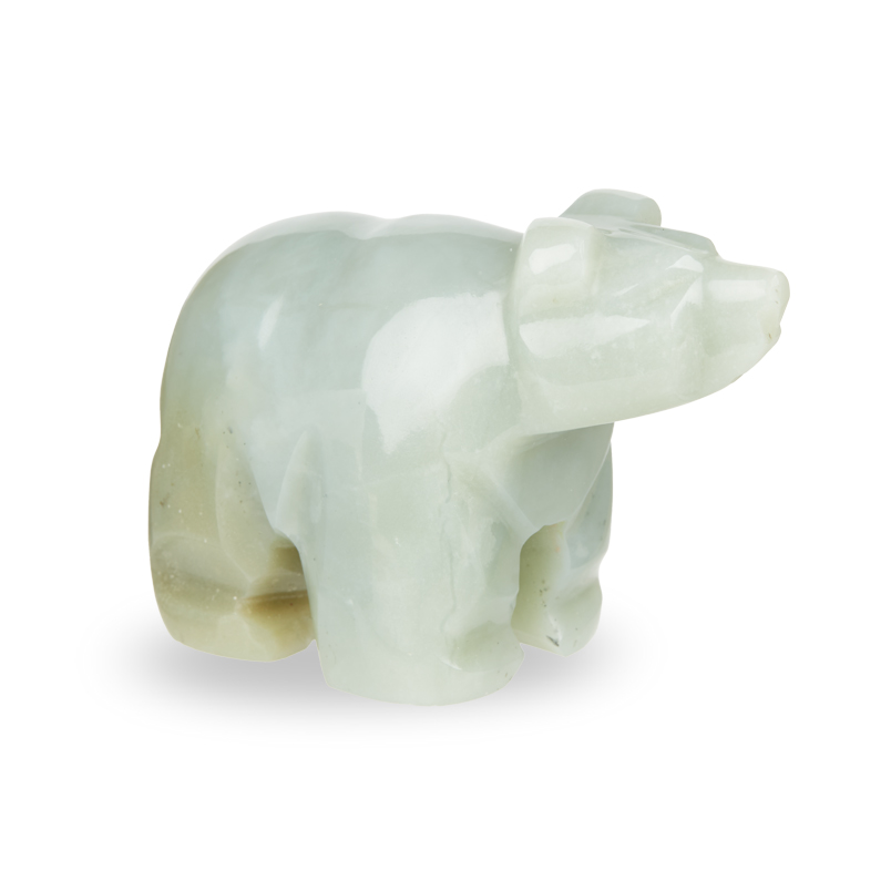 Медведь нефрит белый Россия 8,5 см