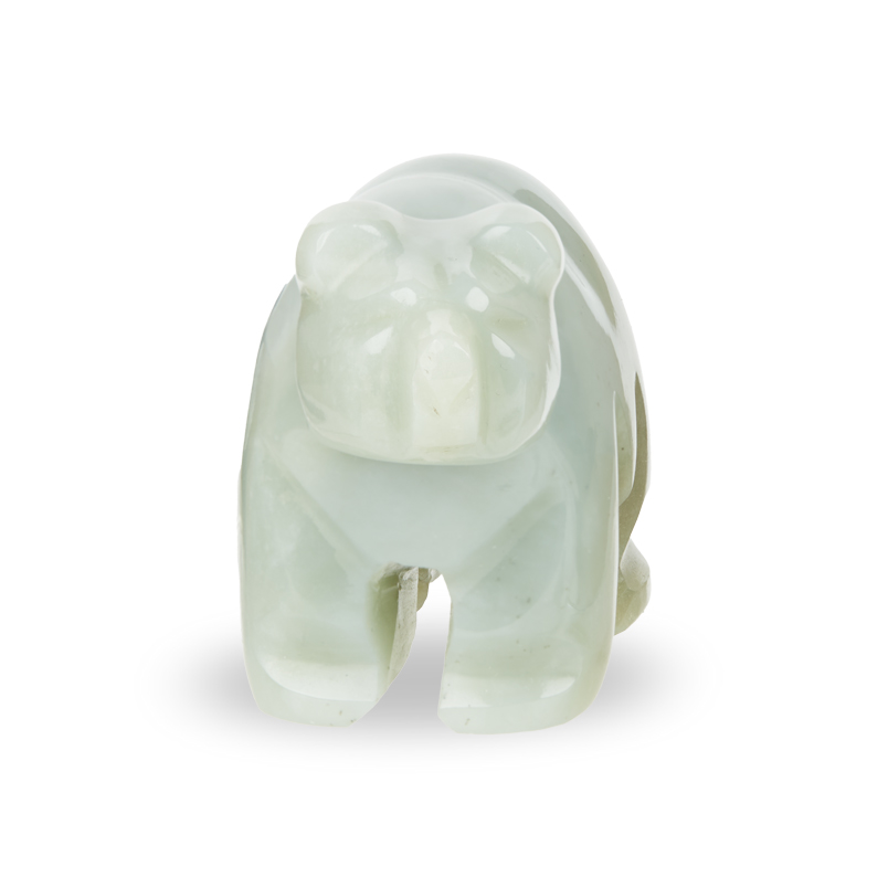 Медведь нефрит белый Россия 8,5 см