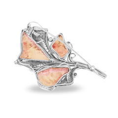 Брошь турмалин полихромный Россия (нейзильбер)