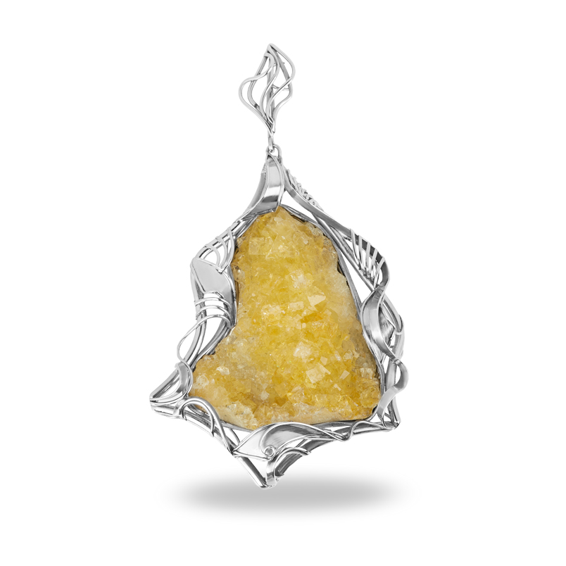 Кулон кварцит Россия (нейзильбер) друза 9 см