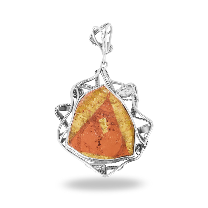 Кулон турмалин полихромный Россия (нейзильбер) 6 см