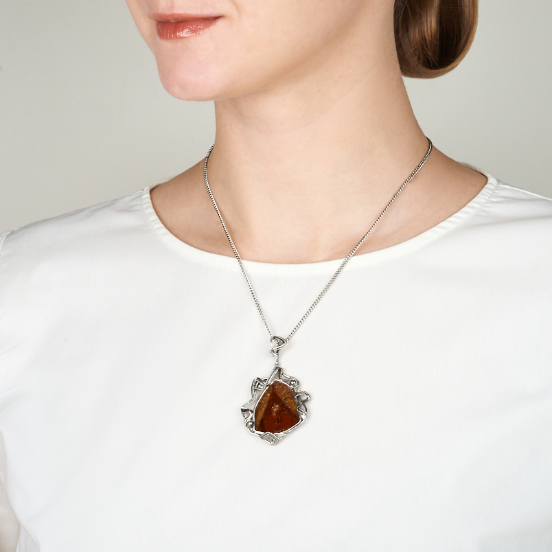 Кулон турмалин полихромный Россия (нейзильбер) 6 см