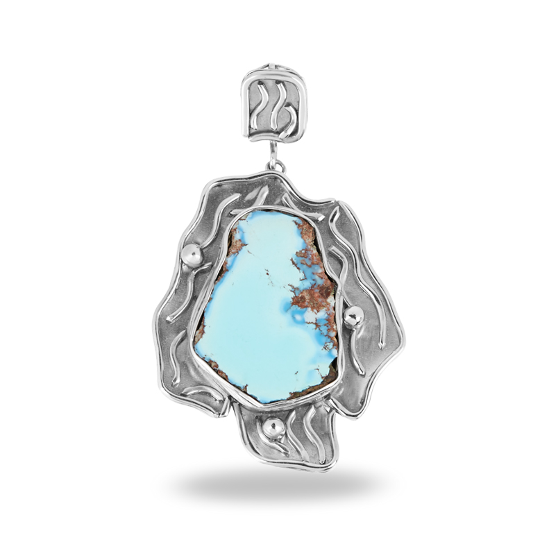 Кулон бирюза Казахстан (нейзильбер) 5,5 см