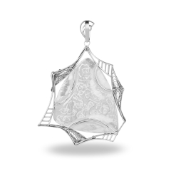 Кулон чароит Россия (нейзильбер) 8 см