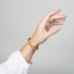 Браслет рутиловый кварц Глаз дракона Бразилия 8 мм 16 см