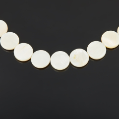 Бусы перламутр белый Индонезия (сталь хир.) 40 см (+7 см)