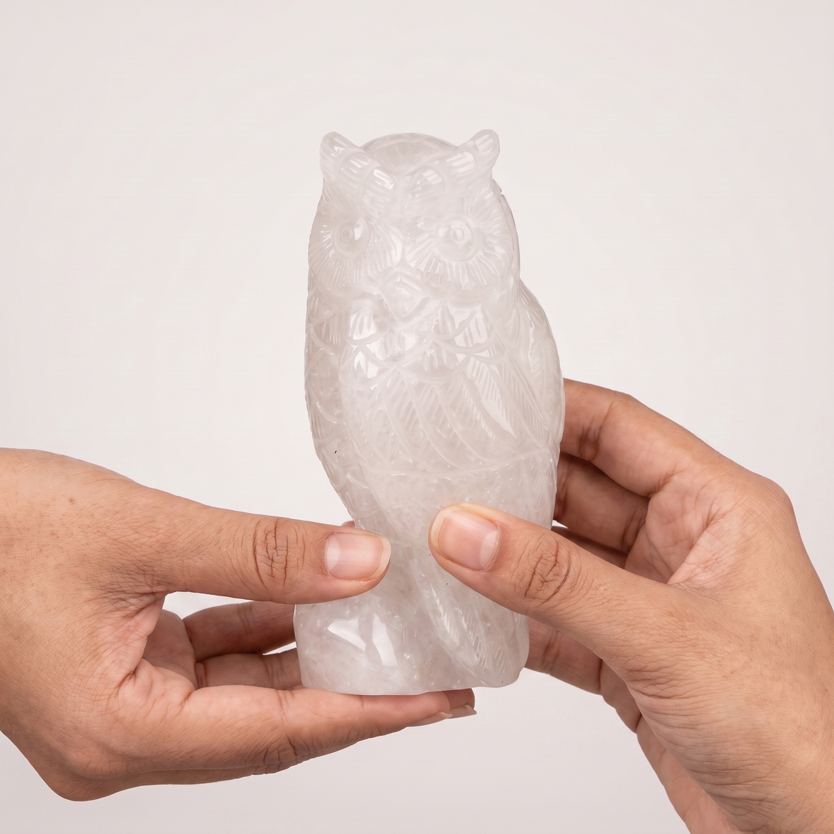 Сова горный хрусталь Бразилия 15 см