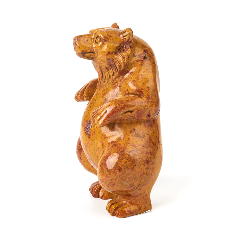 Медведь яшма желтая ЮАР 14 см