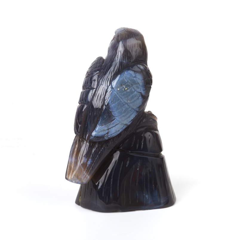 Птица микс агат, горный хрусталь 13 см