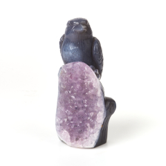 Птица микс агат, аметист 15 см