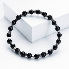 Браслет микс агат, гематит 20 см