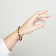 Браслет микс гематит, тигровый глаз 20 см