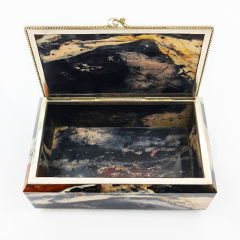 Шкатулка яшма уральская Россия (мельхиор) 9,5х5,5х4 см