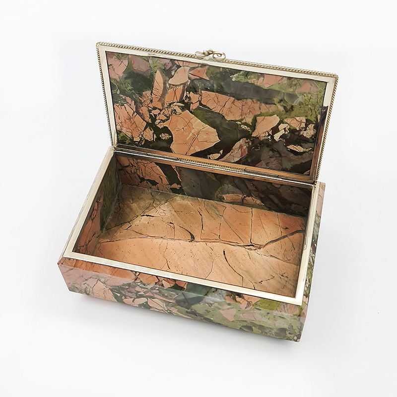 Шкатулка яшма уральская Россия (мельхиор) 11,5х7,5х4,5 см