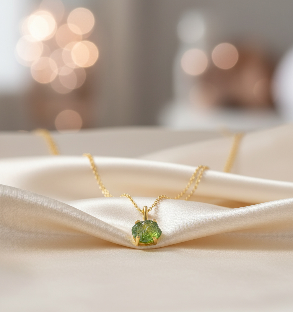 Бусы хризолит США (латунь позолота) (цепочка) 40&nbsp;см (+5&nbsp;см)