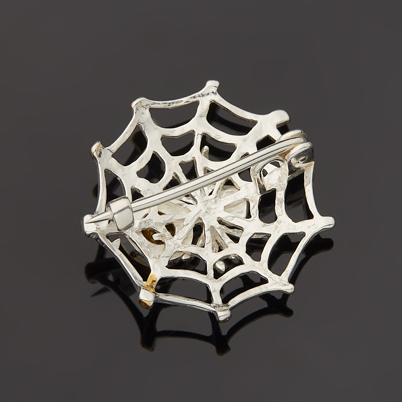 Брошь янтарь Россия (серебро 925 пр. позолота, посеребр.)