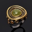 Кольцо нефрит зеленый Россия (серебро 925 пр. позолота, родир. черн.) размер 19,5