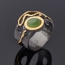 Кольцо нефрит зеленый Россия (серебро 925 пр. позолота, родир. черн.) размер 18,5