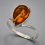 Кольцо янтарь Россия (серебро 925 пр. посеребр.) размер 17,5
