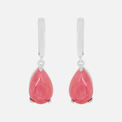 Серьги родонит Россия (серебро 925 пр. посеребр.)