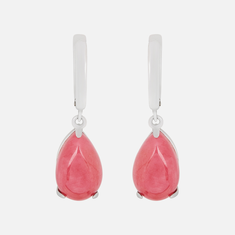 Серьги родонит Россия (серебро 925 пр. посеребр.)