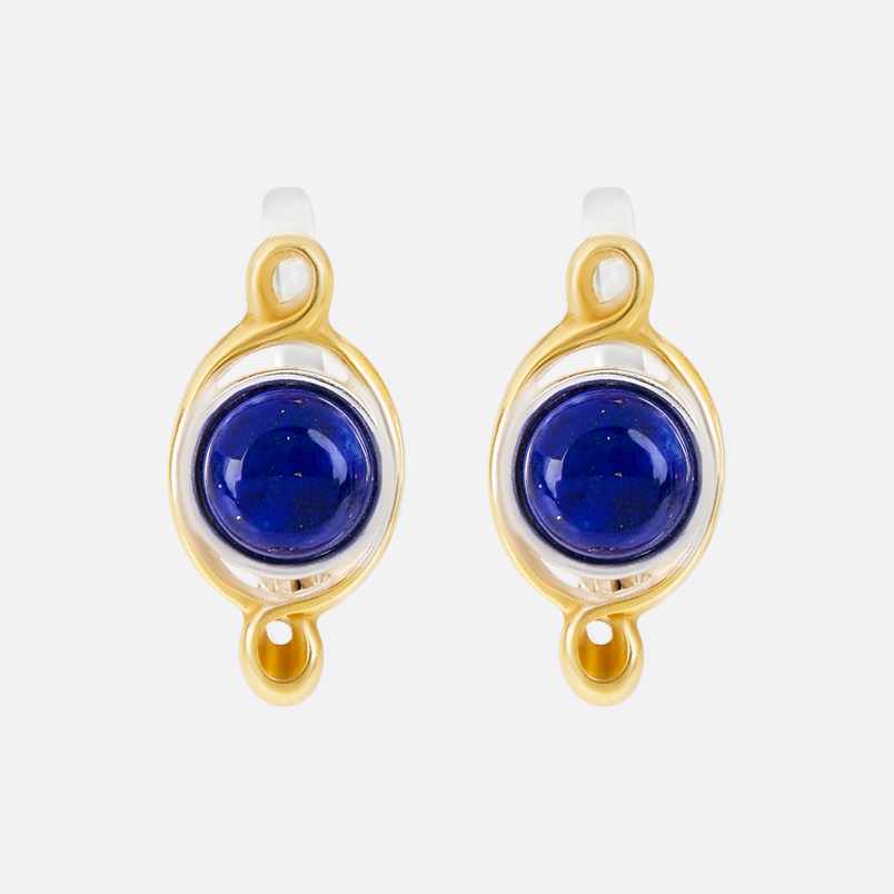 Серьги лазурит Афганистан (серебро 925 пр. позолота, посеребр.)