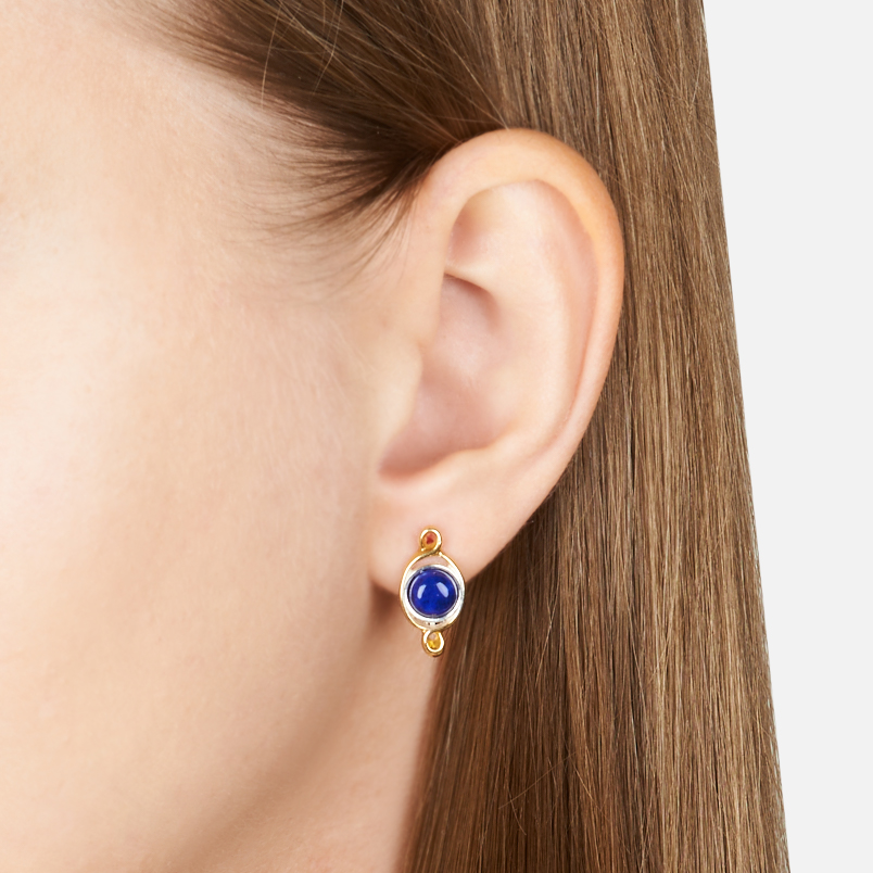 Серьги лазурит Афганистан (серебро 925 пр. позолота, посеребр.)