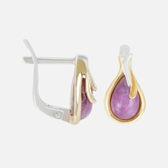 Серьги чароит Россия (серебро 925 пр. позолота, посеребр.)