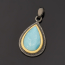 Кулон бирюза Тибет (серебро 925 пр. позолота, родир. черн.) капля