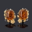 Серьги янтарь пресс Россия (серебро 925 пр. позолота, родир. черн.)