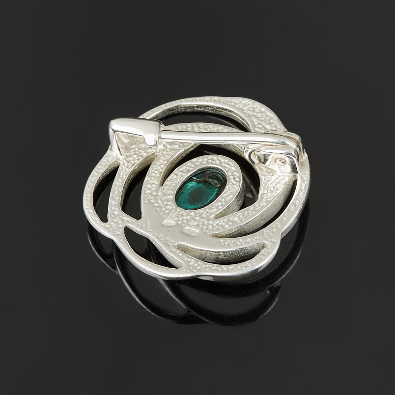 Брошь янтарь Россия (серебро 925 пр. посеребр.)