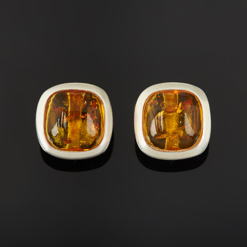 Серьги янтарь Россия (серебро 925 пр. посеребр.)