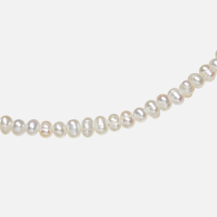 Чокер жемчуг белый Гонконг 36 см (+5 см) (биж. сплав)