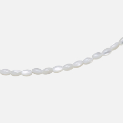 Бусы перламутр белый Индонезия (биж. сплав) 40 см (+5 см)