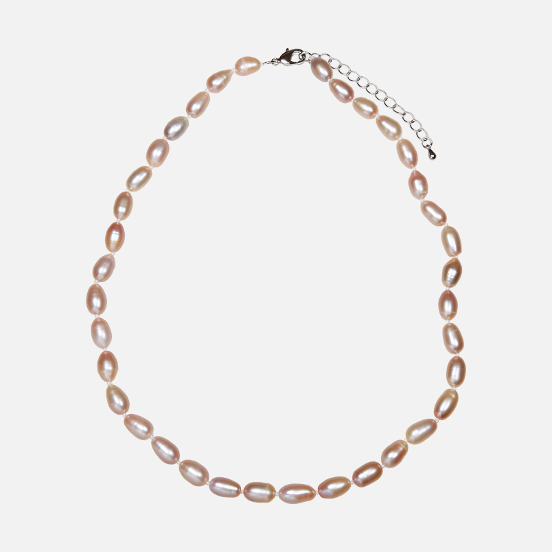 Бусы жемчуг лавандовый Гонконг (биж. сплав) 44 см (+5 см)