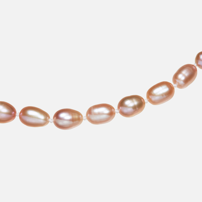 Бусы жемчуг лавандовый Гонконг (биж. сплав) 44 см (+5 см)